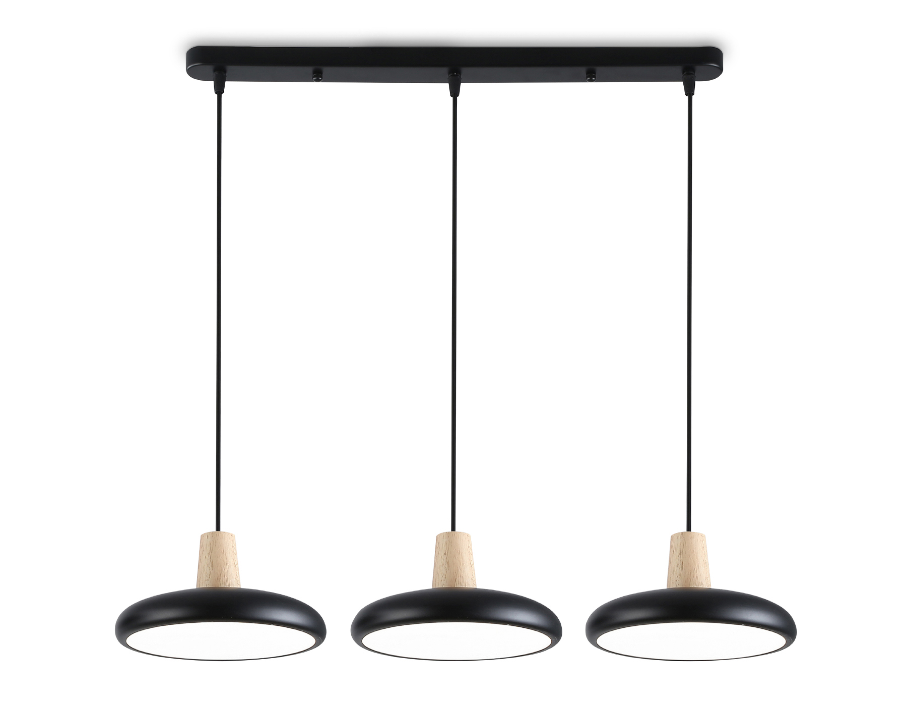 Изображение товара Светильник подвесной светодиодный Ambrella light Comfort с 3 плафонами регулируемый черный