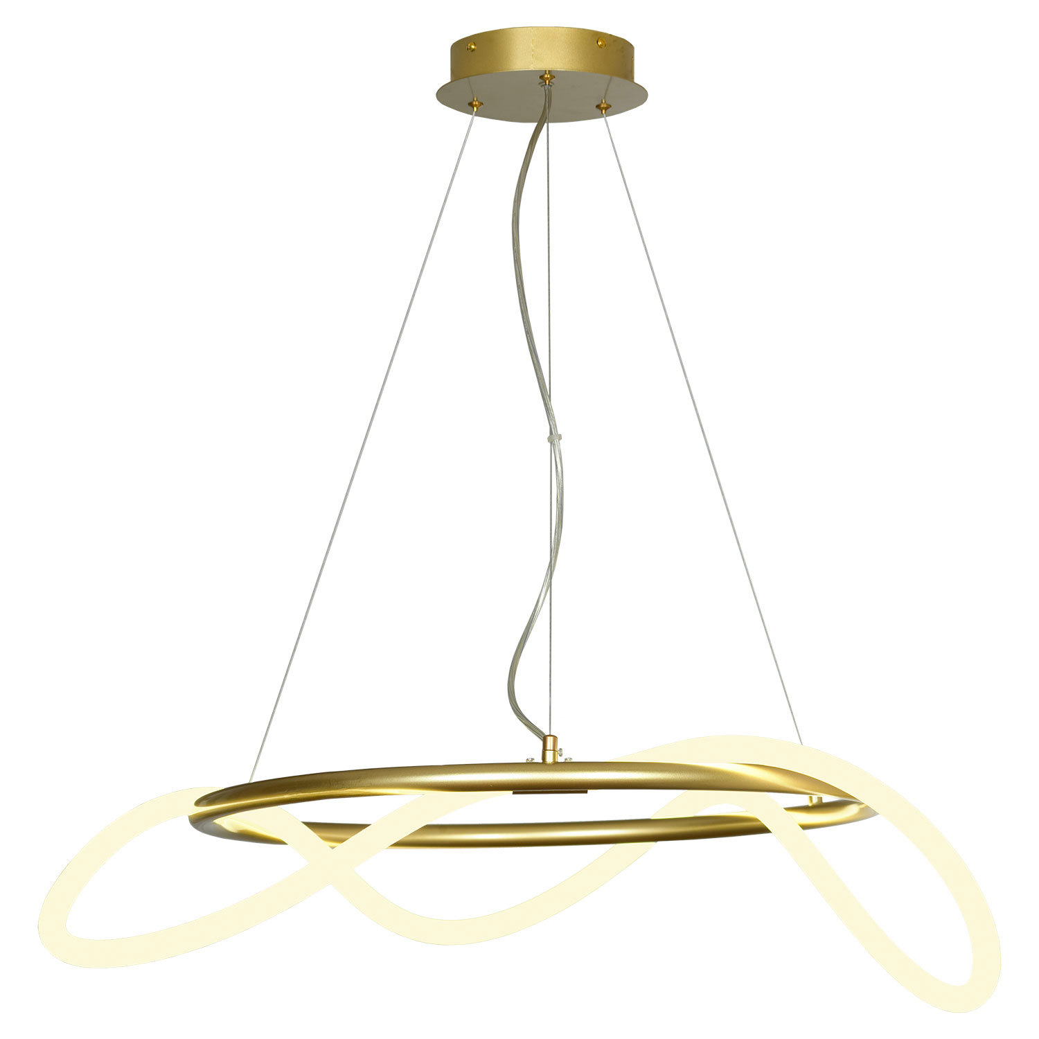 Изображение товара Люстра подвесная светодиодная Люссоле River SY6638 20 м² нейтральный белый свет золотистая