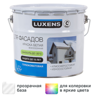 Изображение товара Краска фасадная всесезонная Luxens матовая прозрачная база С 2.7 л Изображение товара Краска фасадная всесезонная Luxens матовая прозрачная база С 2.7 л