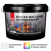 Изображение товара Краска фасадная Dali Универсальная матовая прозрачная База С 9 л