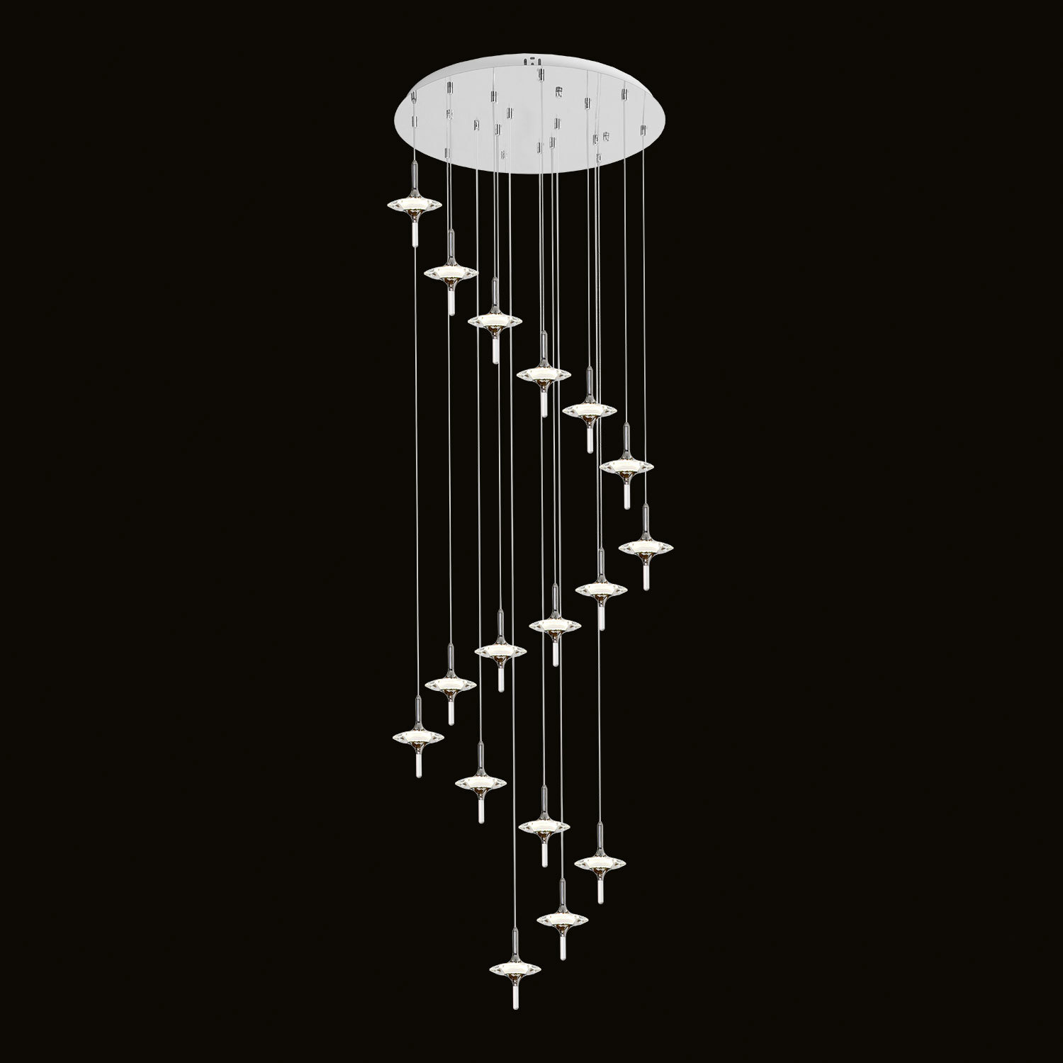 Изображение товара Люстра подвесная светодиодная Люссоле Littlerock SY4737 23 м² с хромовым основанием и хрусталем