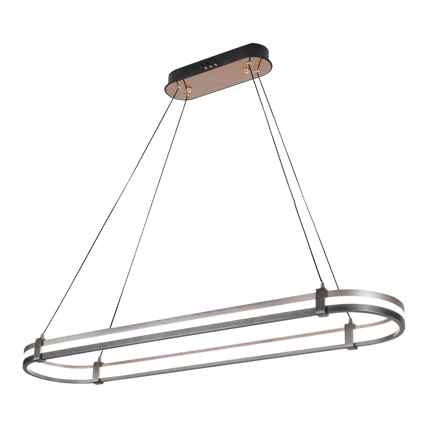 Изображение товара Люстра подвесная светодиодная Люссоле Hidalgo Sy0147 серый с овальным плафоном