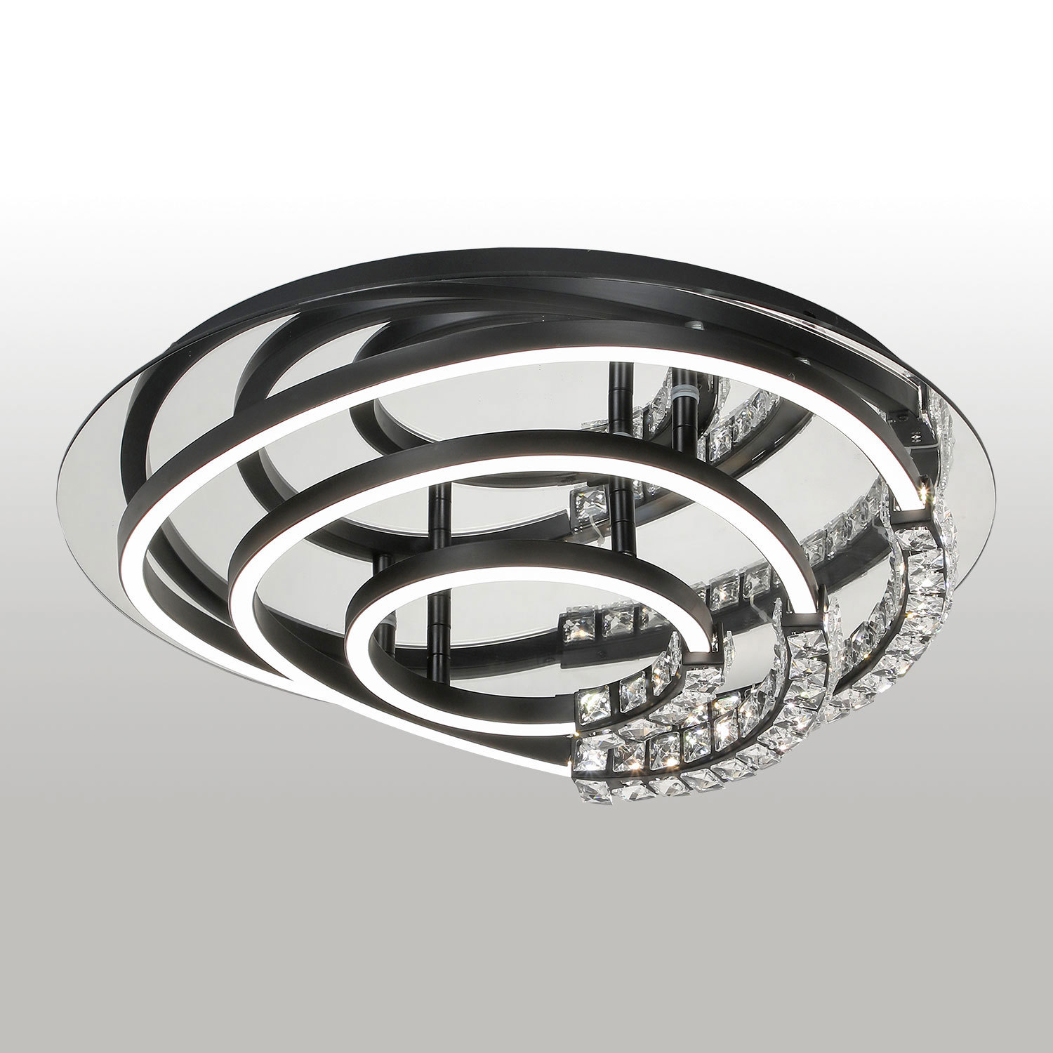 Изображение товара Люстра потолочная светодиодная Люссоле Hardin Sy6347 28 м² черный белый свет