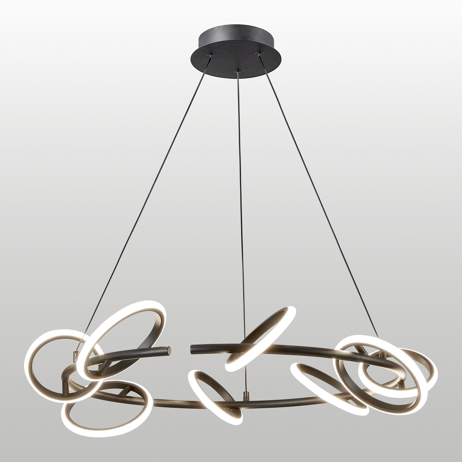 Изображение товара Люстра подвесная светодиодная Kimble Sy9147 неоклассика черный и белый свет