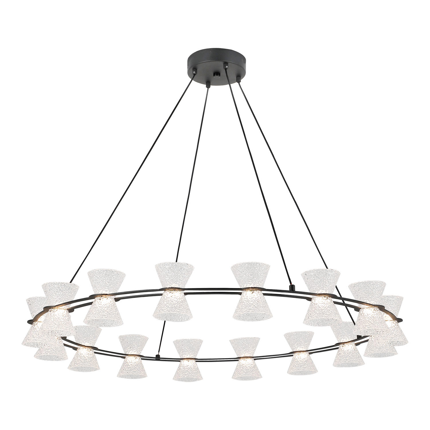 Изображение товара Люстра подвесная светодиодная Люссоле Sherman Sy6647 24 м² черная с акриловым плафоном