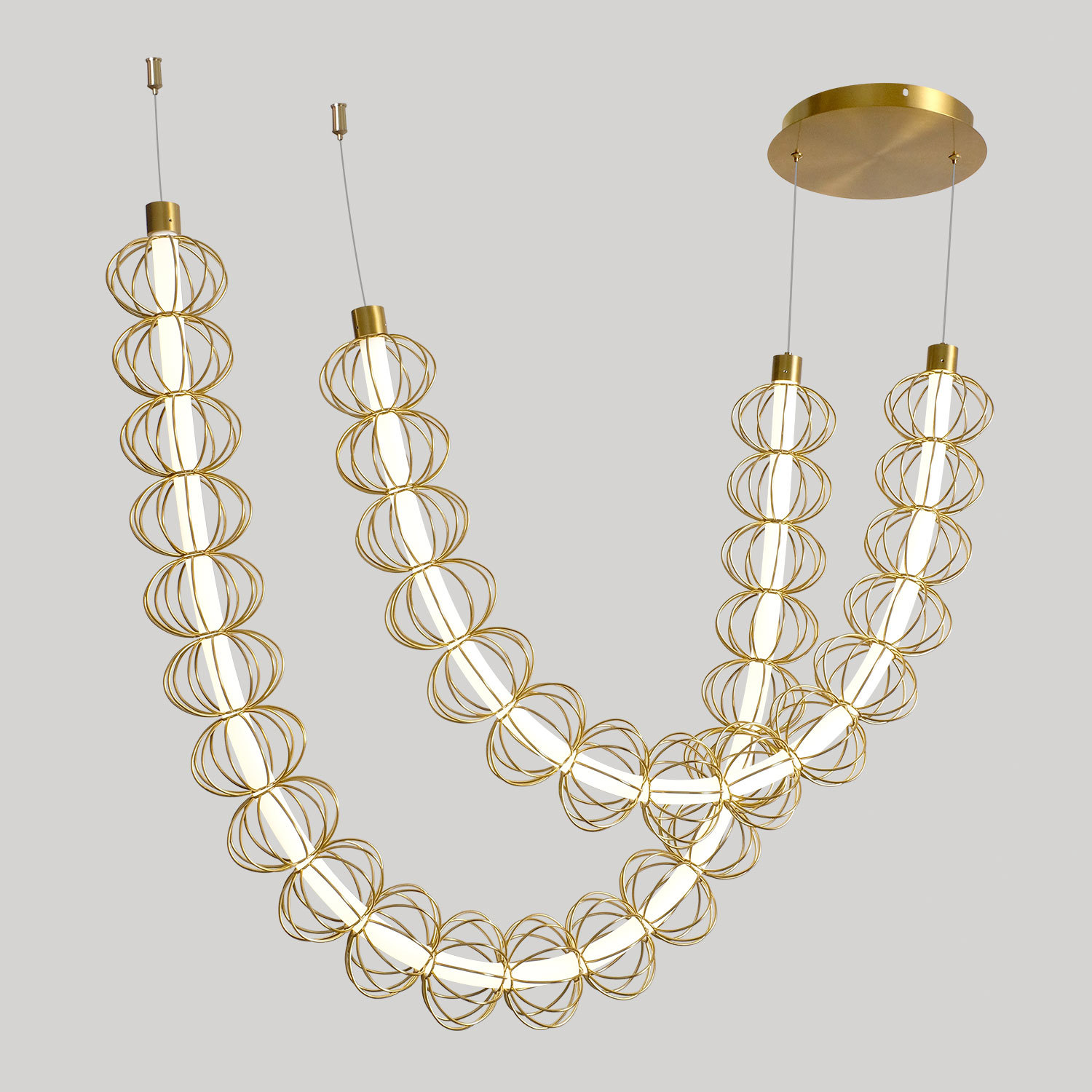 Изображение товара Светильник подвесной светодиодный Люссоле Howard Sy7437 26 м² теплый белый (желтый) свет цвет золотистый