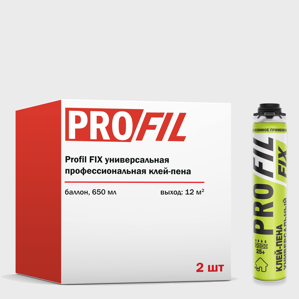 Изображение товара Пена монтажная профессиональная Profil Mpsd.kpp.fix.02 35 всесезонная 650 мл 2 шт