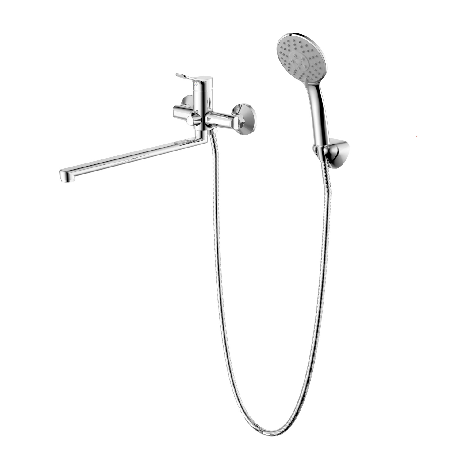 Изображение товара Смеситель для ванны Iddis Shape SHPSBL2i10 однорычажный с лейкой и шлангом хром