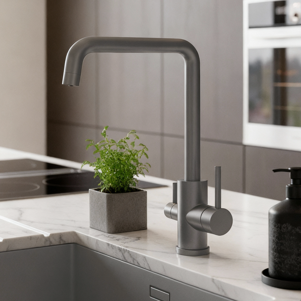 Изображение товара VODA. Смеситель для кухни с фильтром и поворотным изливом гарантия 7 лет