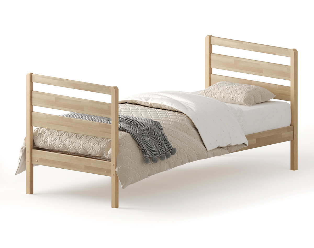 Изображение товара Кровать Домаклево Лето В3+В3 200x80 см из березы натуральная для спальни