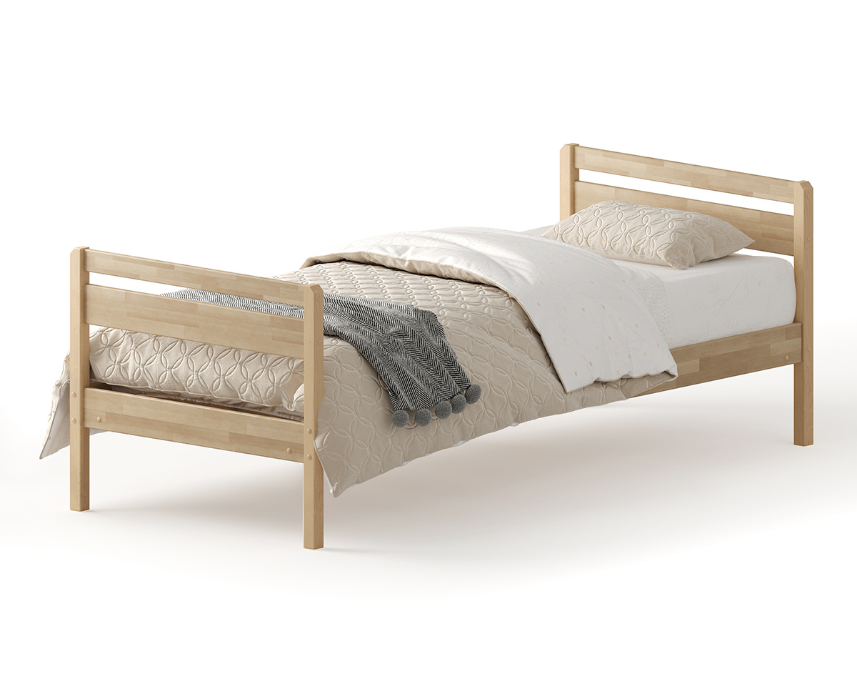 Изображение товара Кровать Домаклево Лето Н3+Н3 200x90 см из натурального дерева