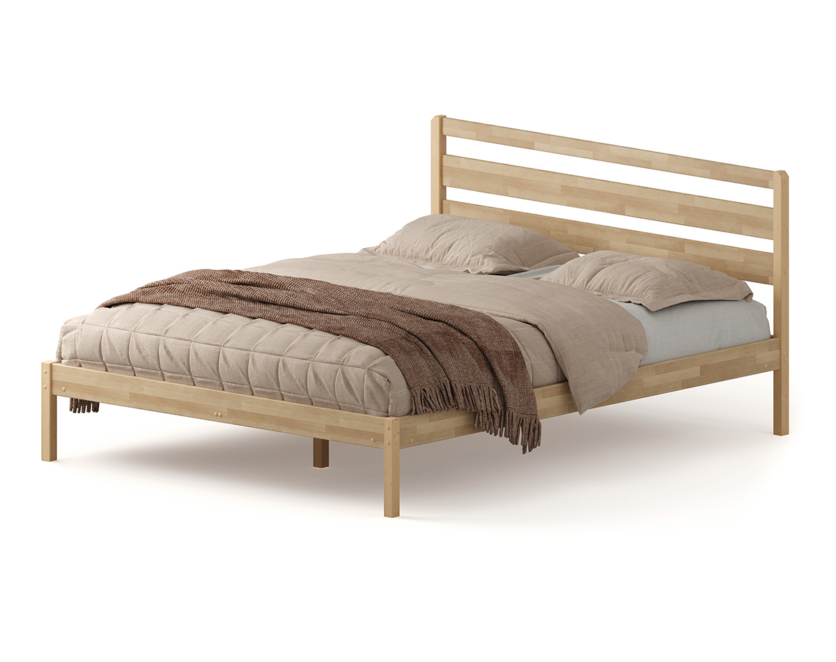 Изображение товара Кровать Домаклево Лето В3 190x160 см цвет натуральное дерево