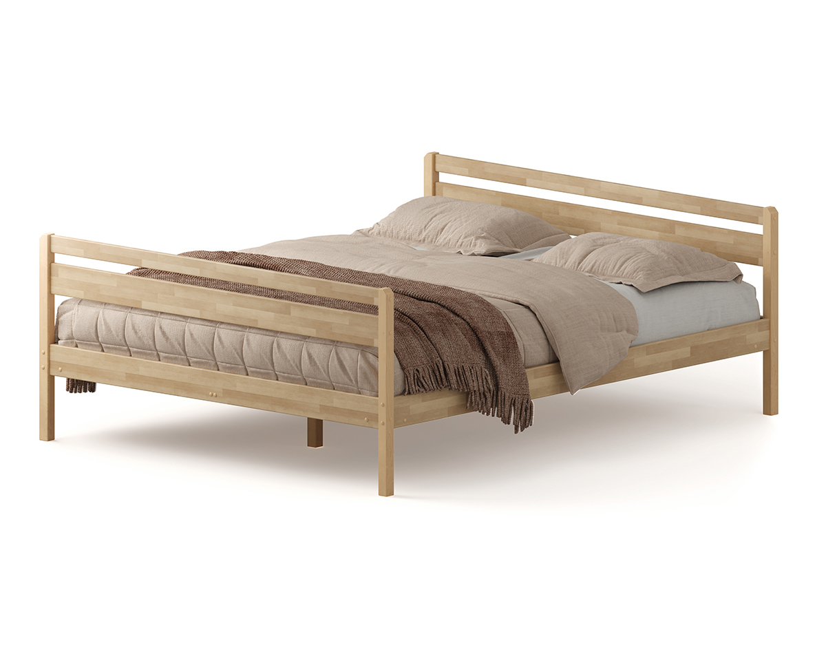 Изображение товара Деревянная кровать Домаклево Лето Н3+Н3 200x120 см натуральное дерево