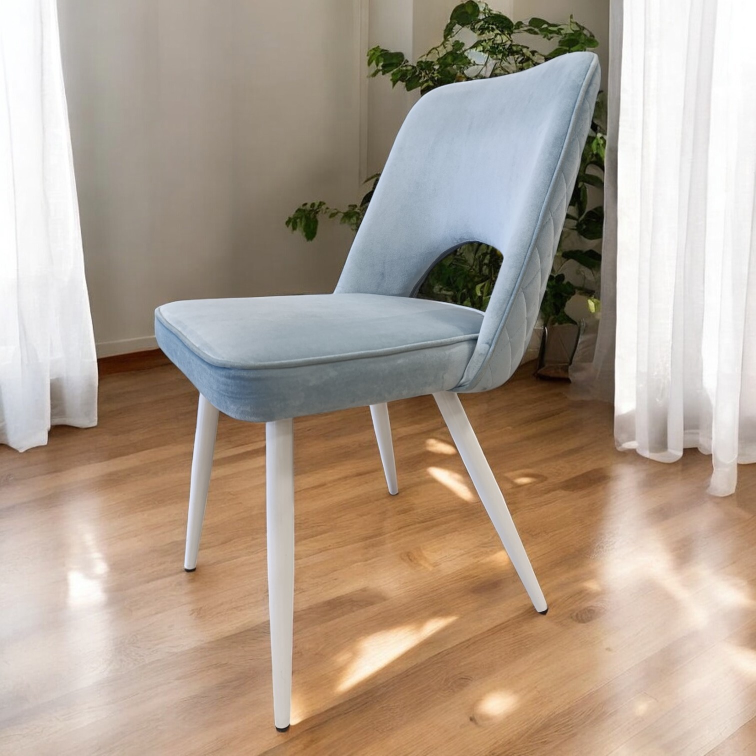 Изображение товара Кухонный стул Терминал DC305-1 голубой современный дизайн мебель из металла