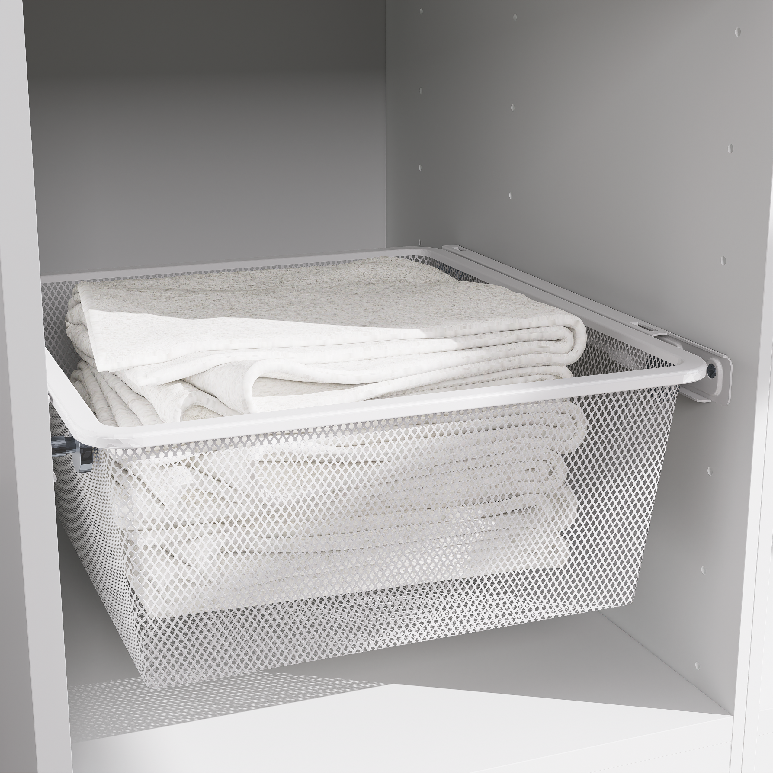 Изображение товара Корзина выдвижная 36.8х54.5x14.4 см цвет белый Изображение товара Корзина выдвижная 36.8х54.5x14.4 см цвет белый