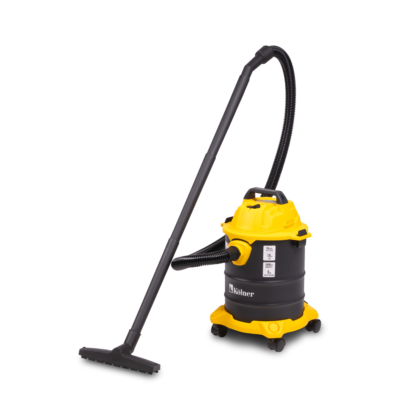 Изображение товара Пылесос строительный Kolner KVC 15L 1000 Вт, 15 л, влажная и сухая уборка