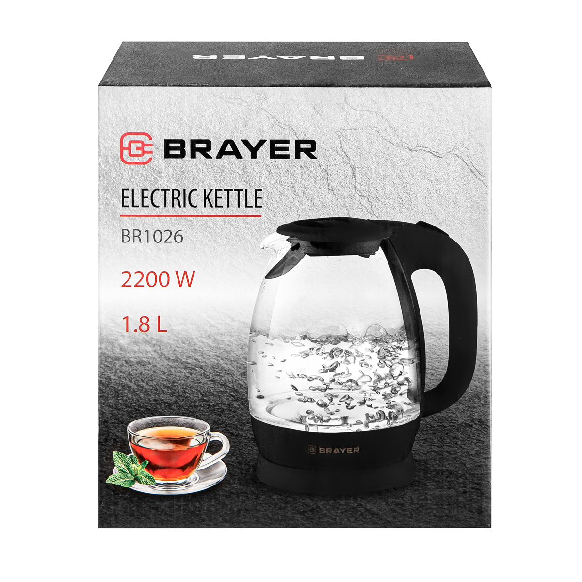 Изображение товара Электрический стеклянный чайник Brayer 1.8 л с подсветкой и системой фильтрации