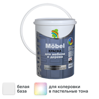 Изображение товара Краска для мебели Радуга ВД-АК 115 база А цвет белый 0.9 л