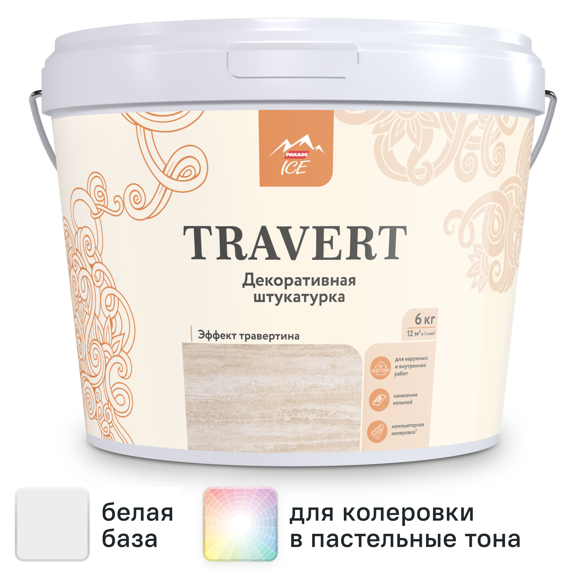 Изображение товара Штукатурка декоративная Parade Travert травертин 6 кг