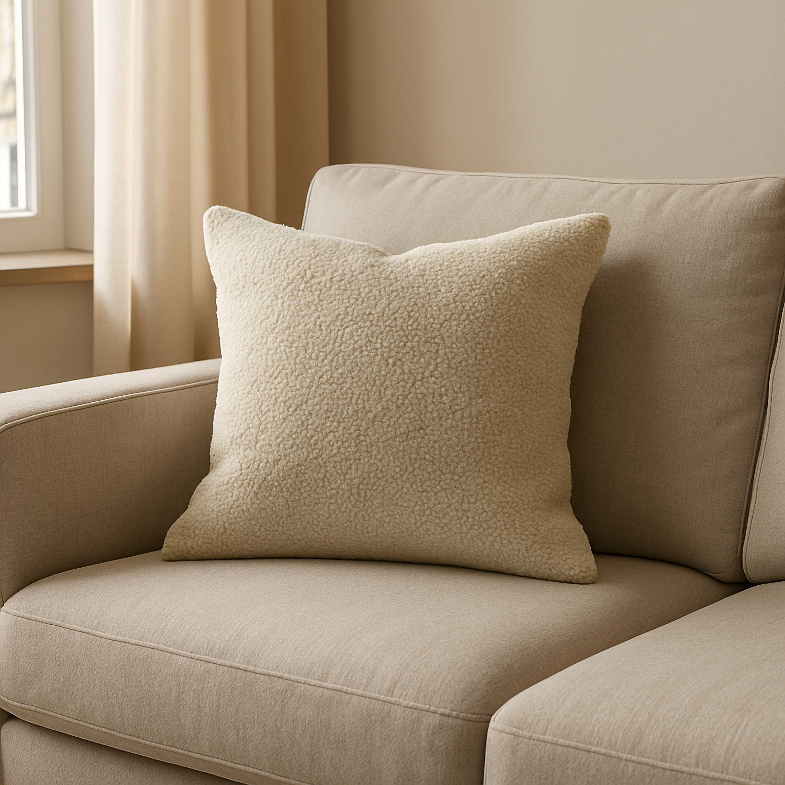 Изображение товара Декоративная подушка Марго 45x45 см бежевый современный дизайн