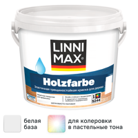 Изображение товара Краска фасадная Linnimax Holzfarbe моющаяся матовая цвет белый база 1 2.5 л