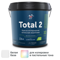 Изображение товара Краска для стен Parade Total 2 матовая, водно-дисперсионная, белая, 2.5 л