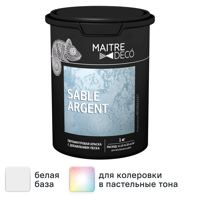Изображение товара Краска декоративная Maitre Deco Sable Argent глянцевая цвет белый 1 кг