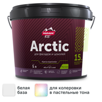 Изображение товара Краска фасадная Parade Arctic матовая цвет белый база А 5 л