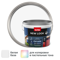 Изображение товара Фасадная краска BRITE New Look матовая 9 л для внешних работ
