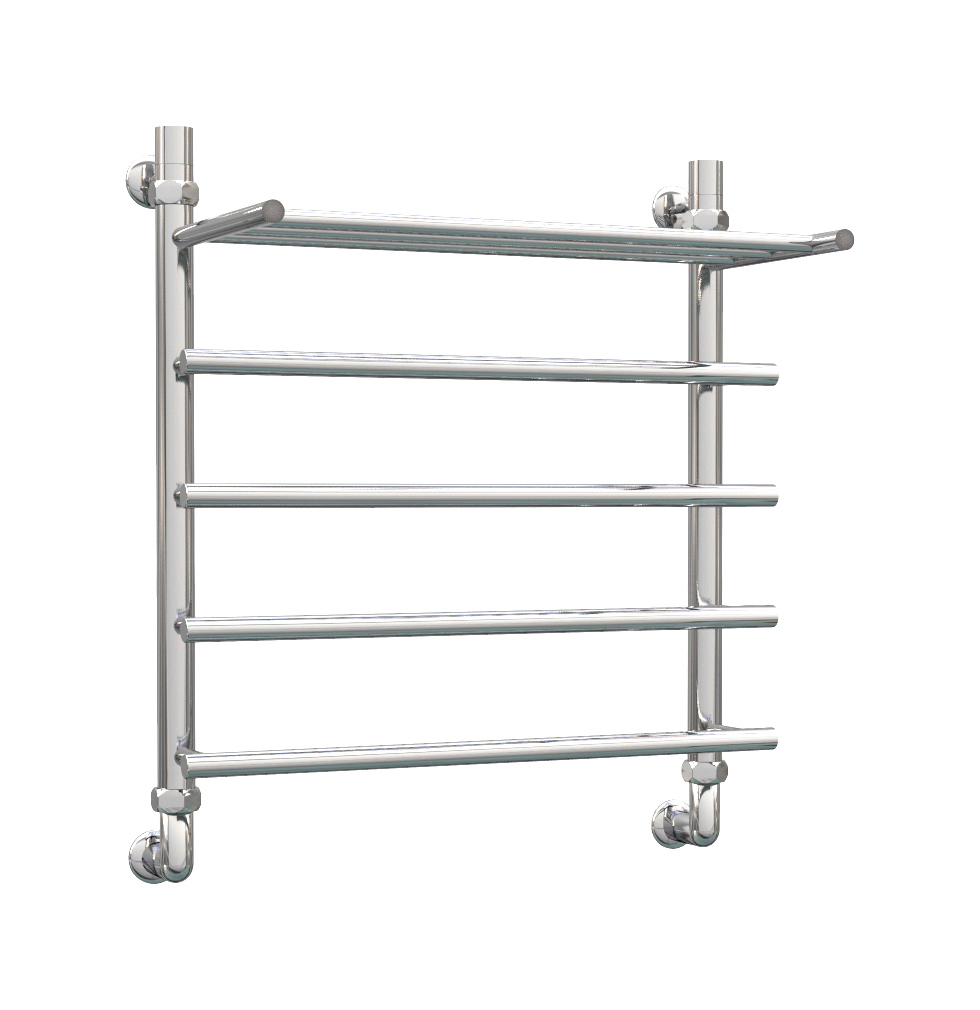 Изображение товара Водяной полотенцесушитель с полкой Роснерж L106100 600x630 мм серебро