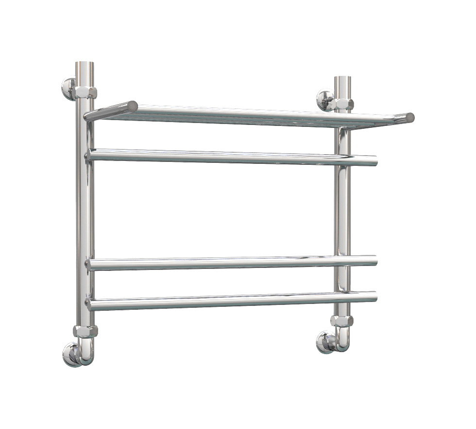 Изображение товара Полотенцесушитель водяной с полкой Роснерж L106110 500x530 мм хром