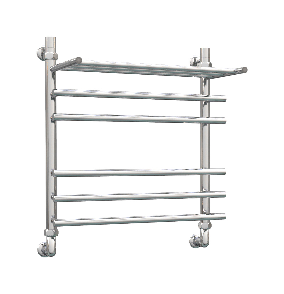 Изображение товара Полотенцесушитель водяной с полкой Роснерж L106110 600х630 мм хром Нержавеющая сталь