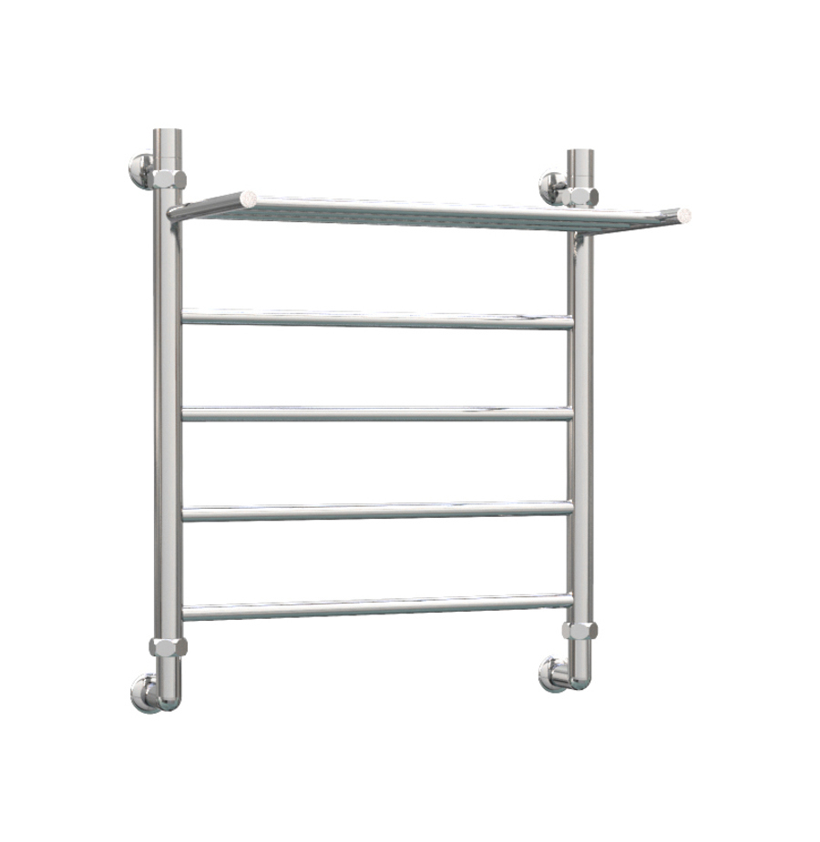 Изображение товара Водяной полотенцесушитель с полкой Роснерж L107100 600x430 мм хром для ванной