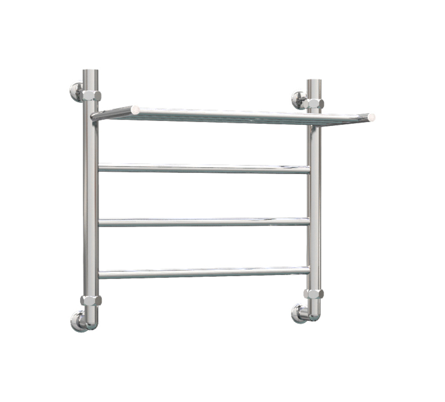 Изображение товара Водяной полотенцесушитель Роснерж L107100 с полкой 50x50 см хром нержавеющая сталь
