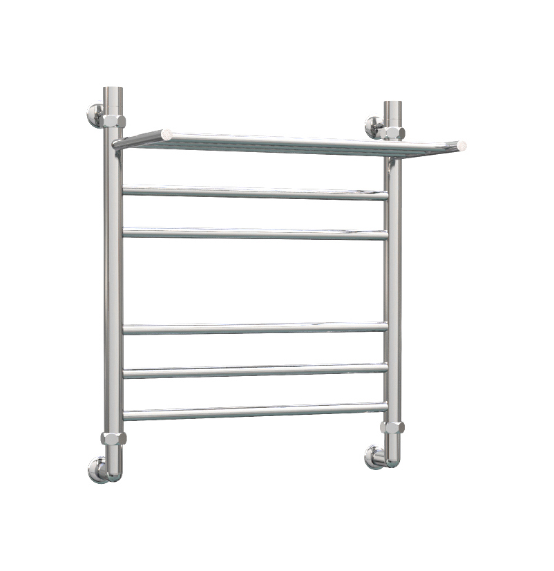 Изображение товара Водяной полотенцесушитель с полкой Роснерж L107110 600х530 мм из нержавеющей стали