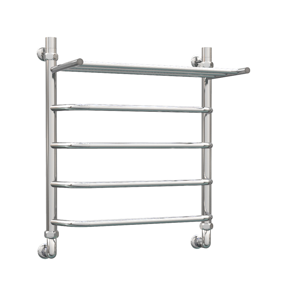 Изображение товара Водяной полотенцесушитель с полкой Лесенка Роснерж L108100 600x530 мм хром
