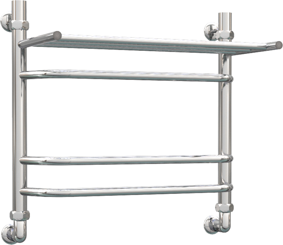 Изображение товара Полотенцесушитель водяной с полкой лесенка Роснерж L108110 500x430 мм универсальная подводка нержавеющая сталь цвет хром