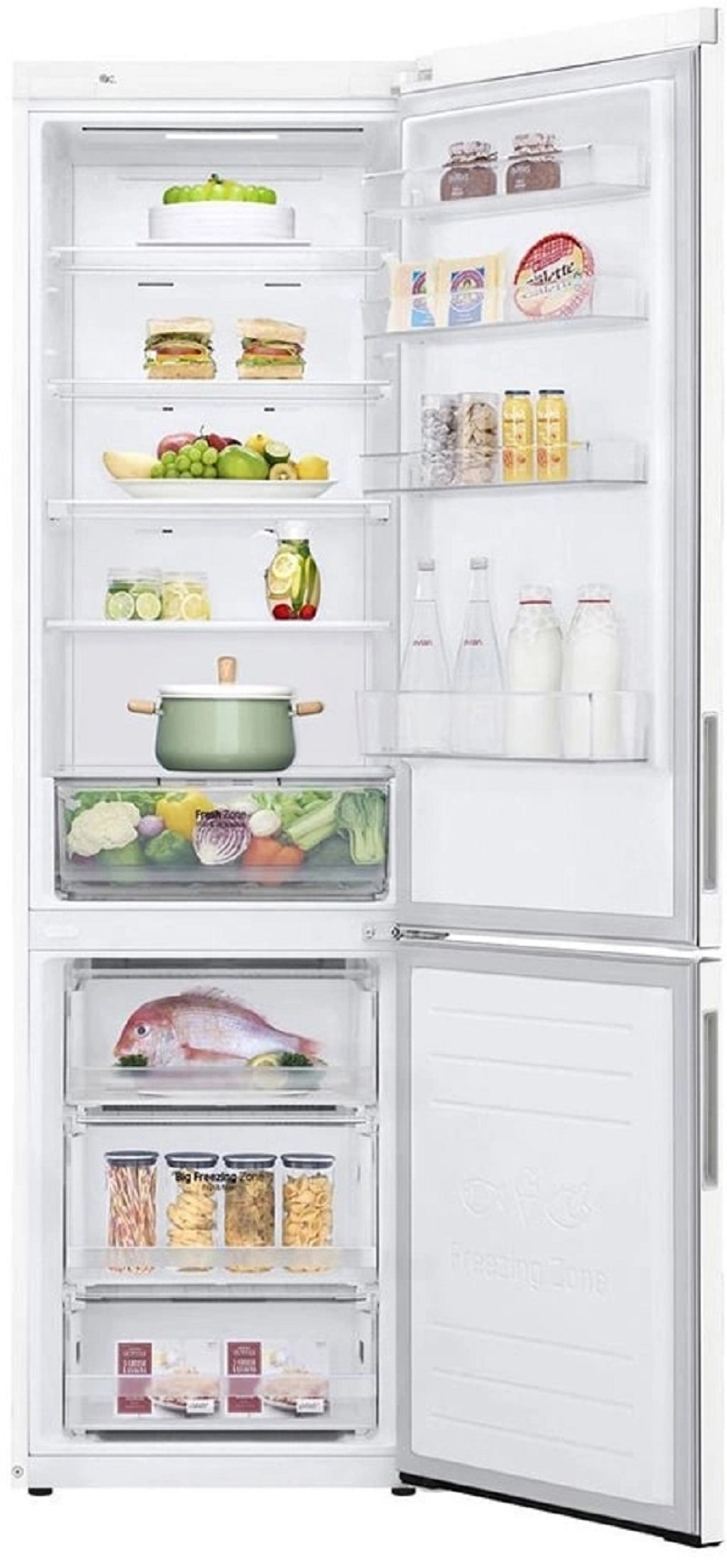 Изображение товара Холодильник LG GA-B509CQSL двухкамерный с морозильной камерой снизу белый