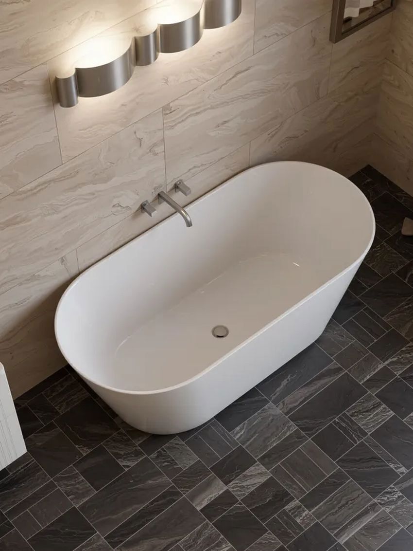 Изображение товара Ванна Bauedge Flow отдельностоящая акриловая 160x75 белая