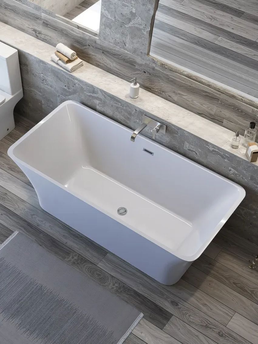 Изображение товара Ванна Bauedge Pure отдельностоящая акриловая 170x75 белая, в комплекте со сливом-переливом Изображение товара Ванна Bauedge Pure отдельностоящая акриловая 170x75 белая, в комплекте со сливом-переливом