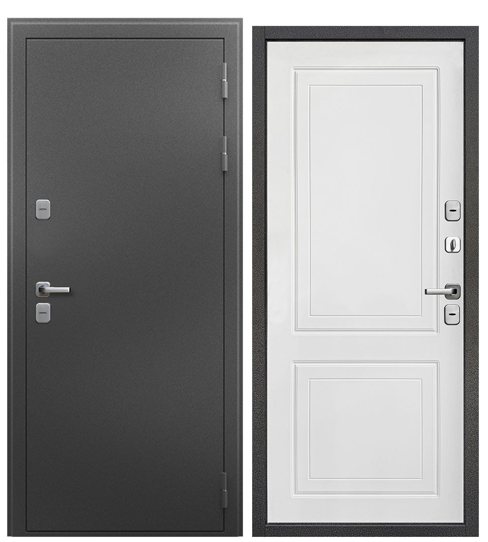 Изображение товара Входная дверь Foreman Ф-10 Термо правый 205x96см цвет титан/белый матовый