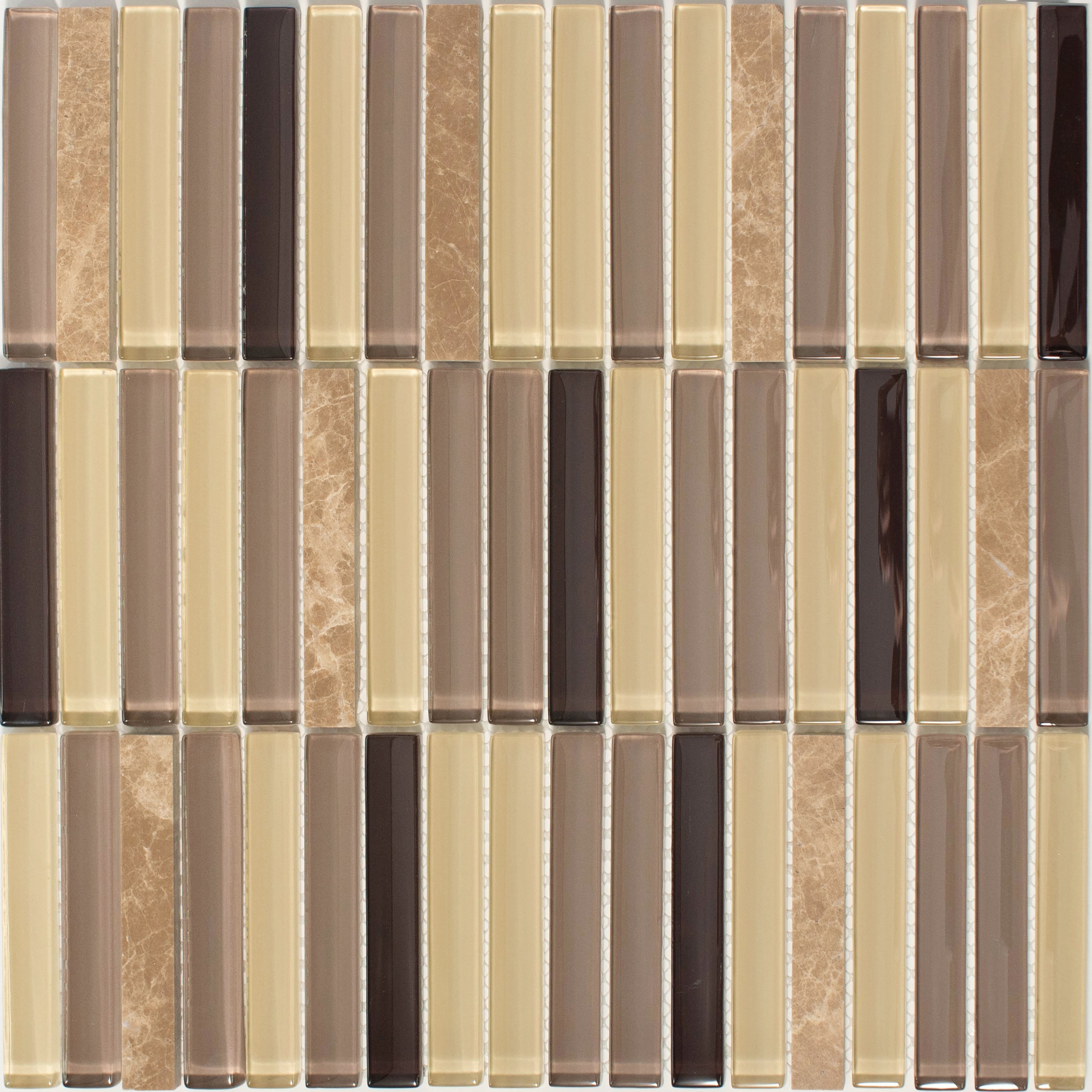 Изображение товара Декоративная мозаика Nsmosaic S-810 NS03GL0034 30.5x30.5см цвет Коричневый