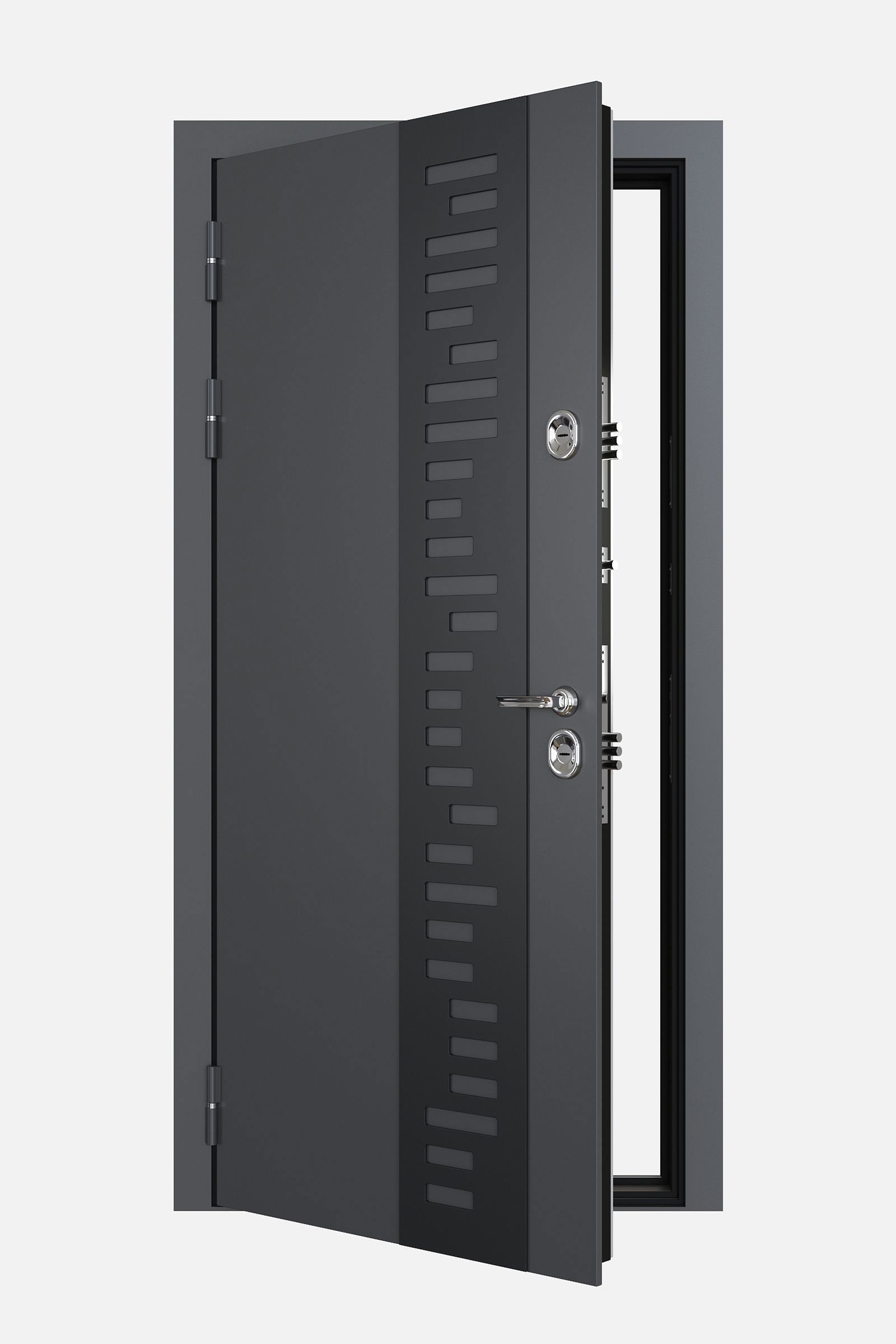 Изображение товара Входная дверь Berserker Termax 910 левый 205x86см цвет муар серый/сосна прованс