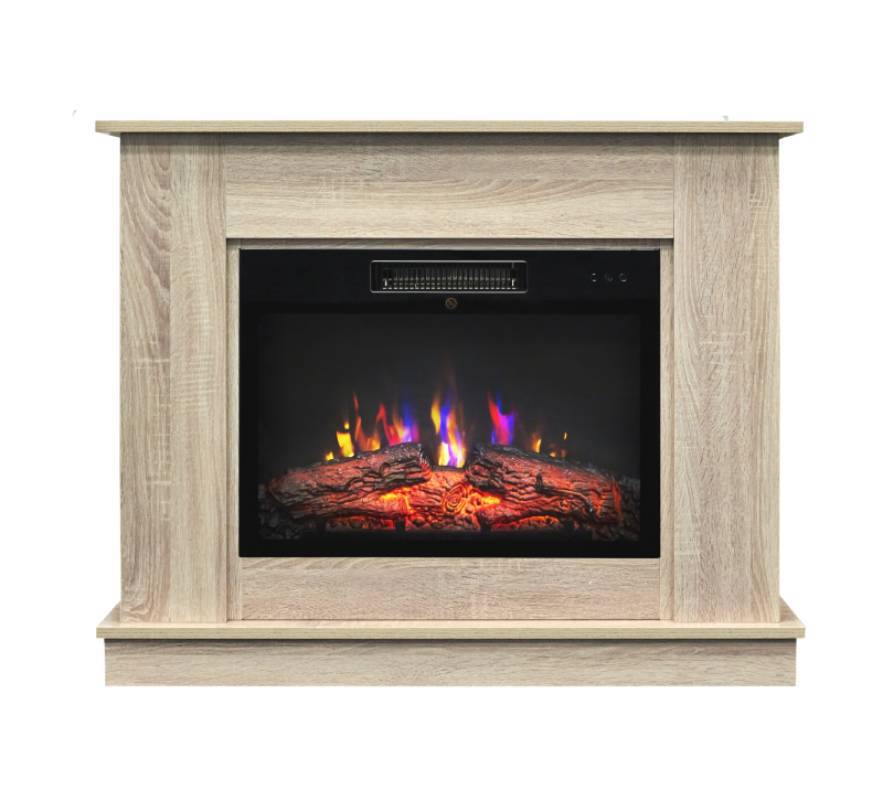 Изображение товара Каминокомплект Fires Merlin Флора с очагом Kendal 24 дуб сонома 1500Вт