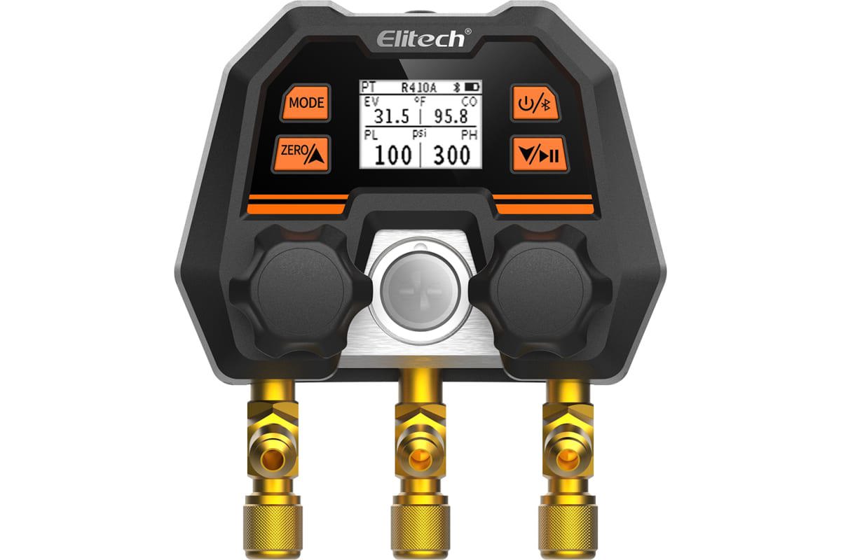 Изображение товара Цифровой манометрический 2х вентильный коллектор Elitech MS-100
