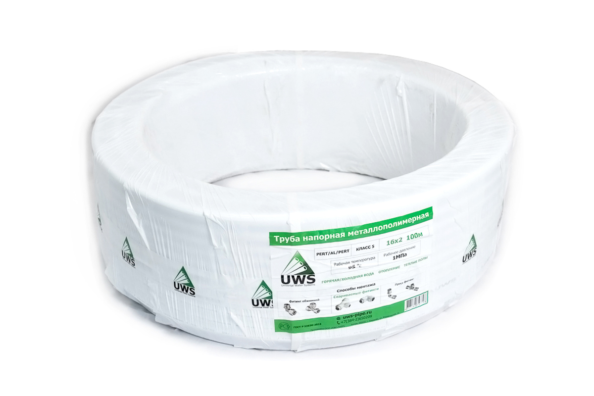 Изображение товара UWS PRO трубa металлопластиковая 16x2 мм, 40 м, 126 °C, 25 bar