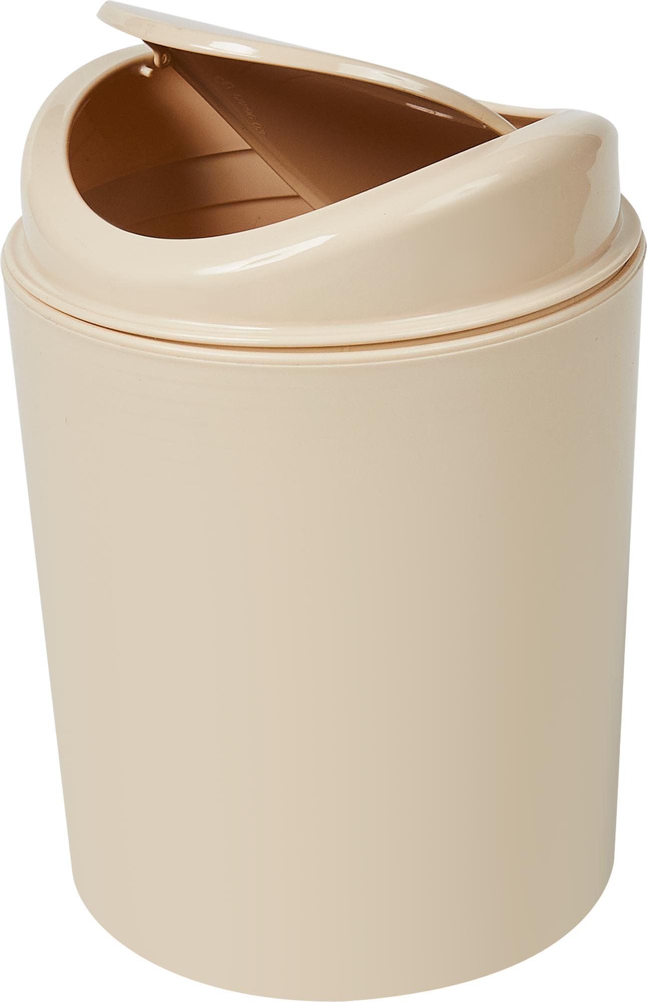 Изображение товара Контейнер для мусора 1 л с крышкой бежевый практичный пластиковый аксессуар