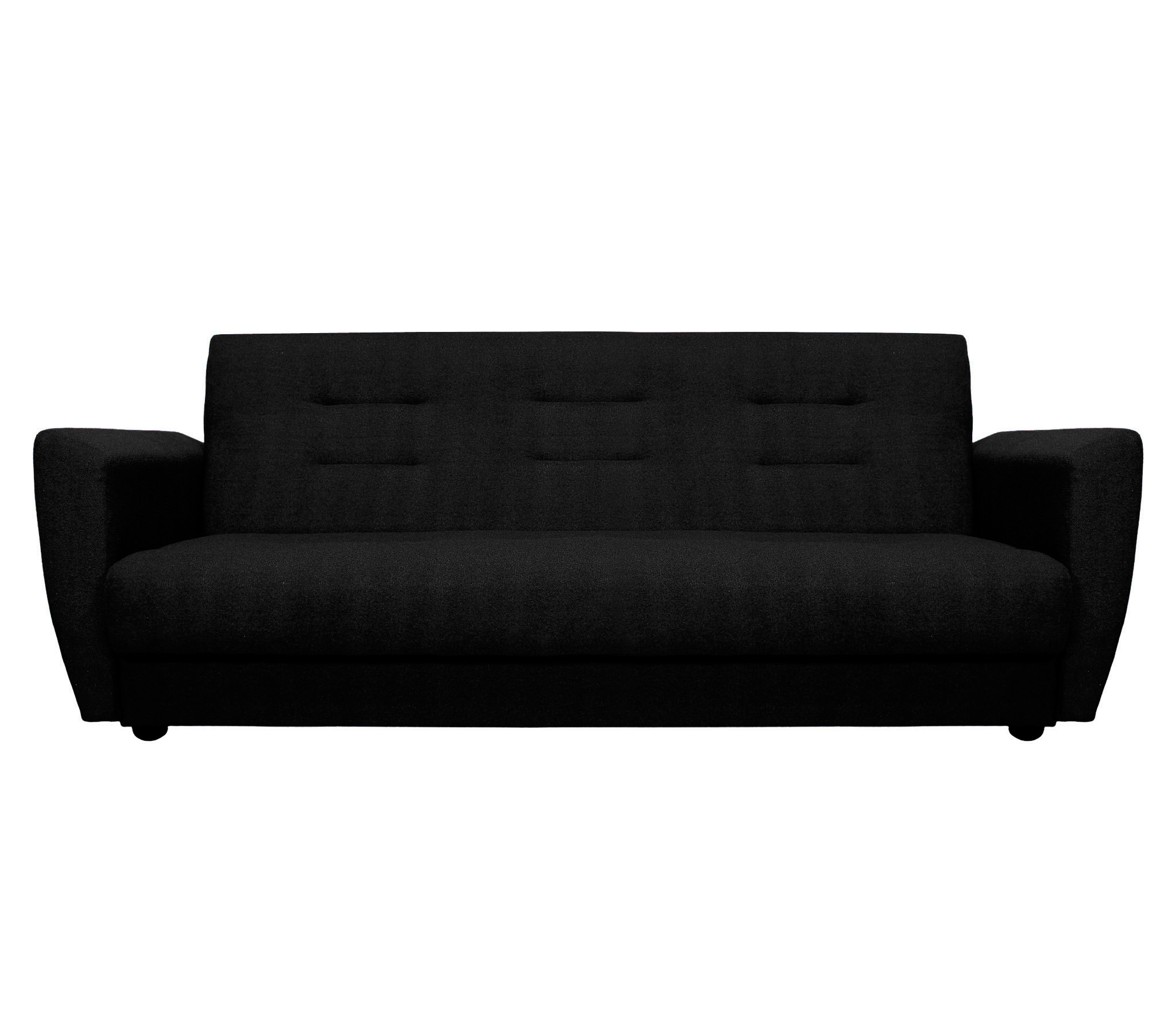 Изображение товара Диван раскладной Meblines Лира велюр черный 220x100x100 см с ящиком