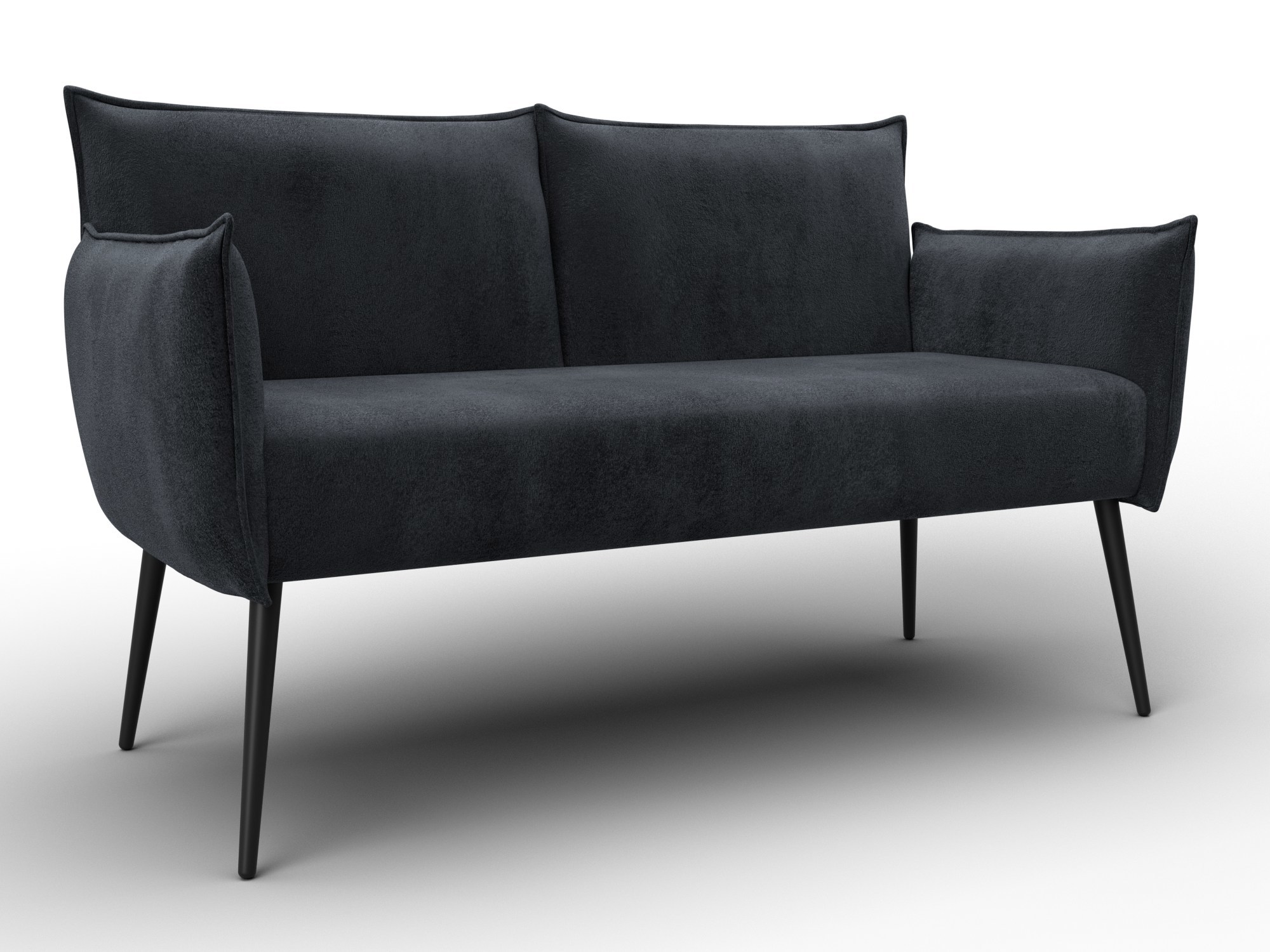 Изображение товара Диван прямой Лига-083 велюр темно-серый 146x74x81 см уютный и компактный