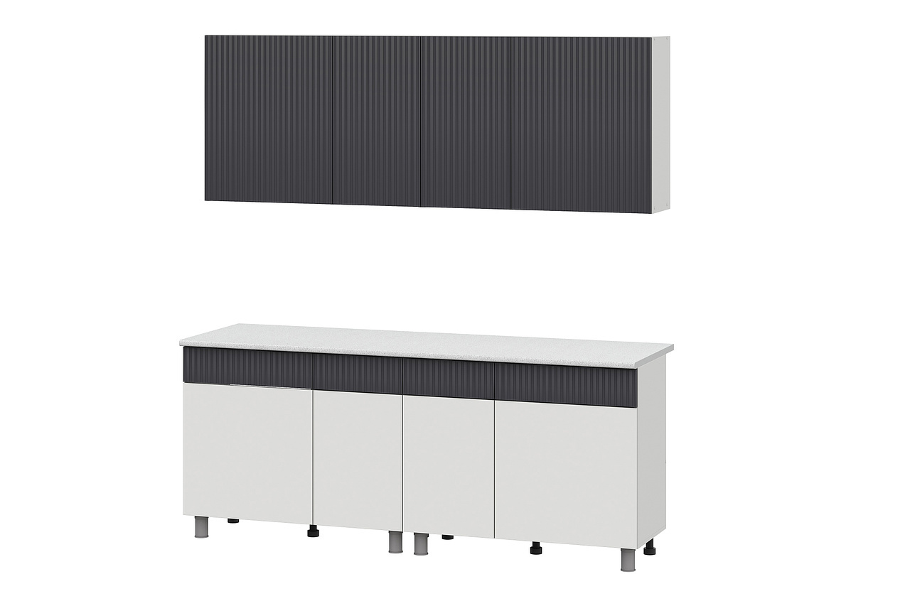 Изображение товара Кухонный гарнитур София 2м белый/бланж графит/матовый/гранит белый